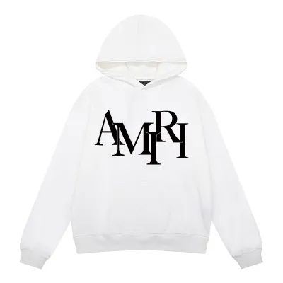 AMIRI Staggered Hoodie #9288 Black/White 02