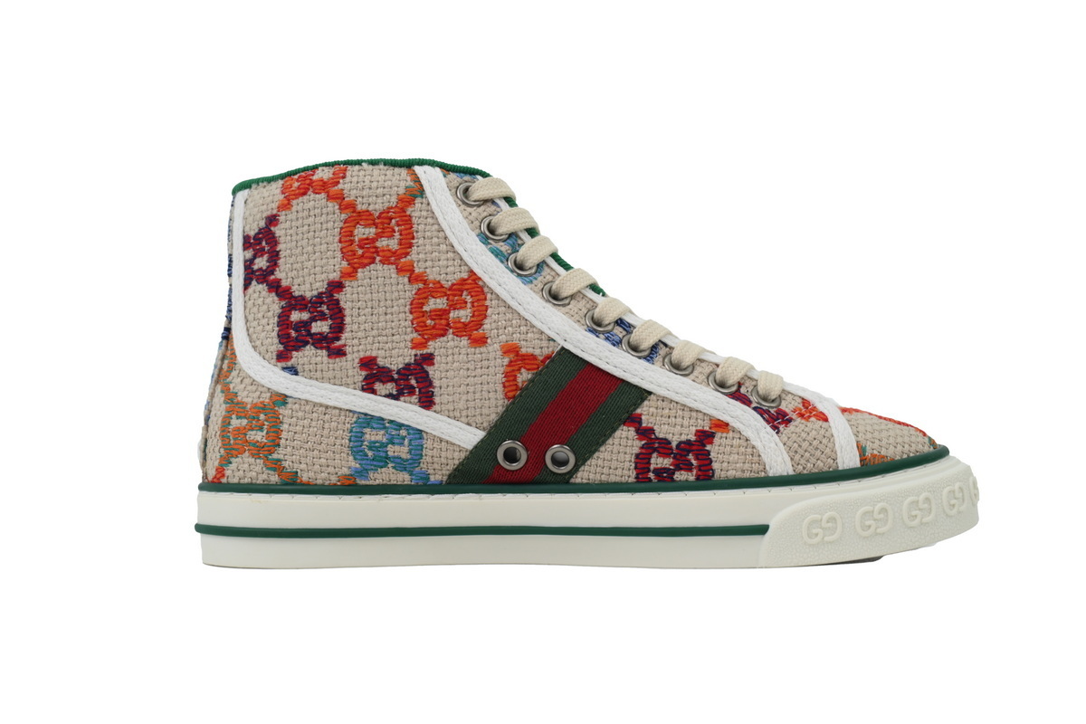 Gucci Tennis 1977 High Top Sneakers Denim Mini GG Color Pattern