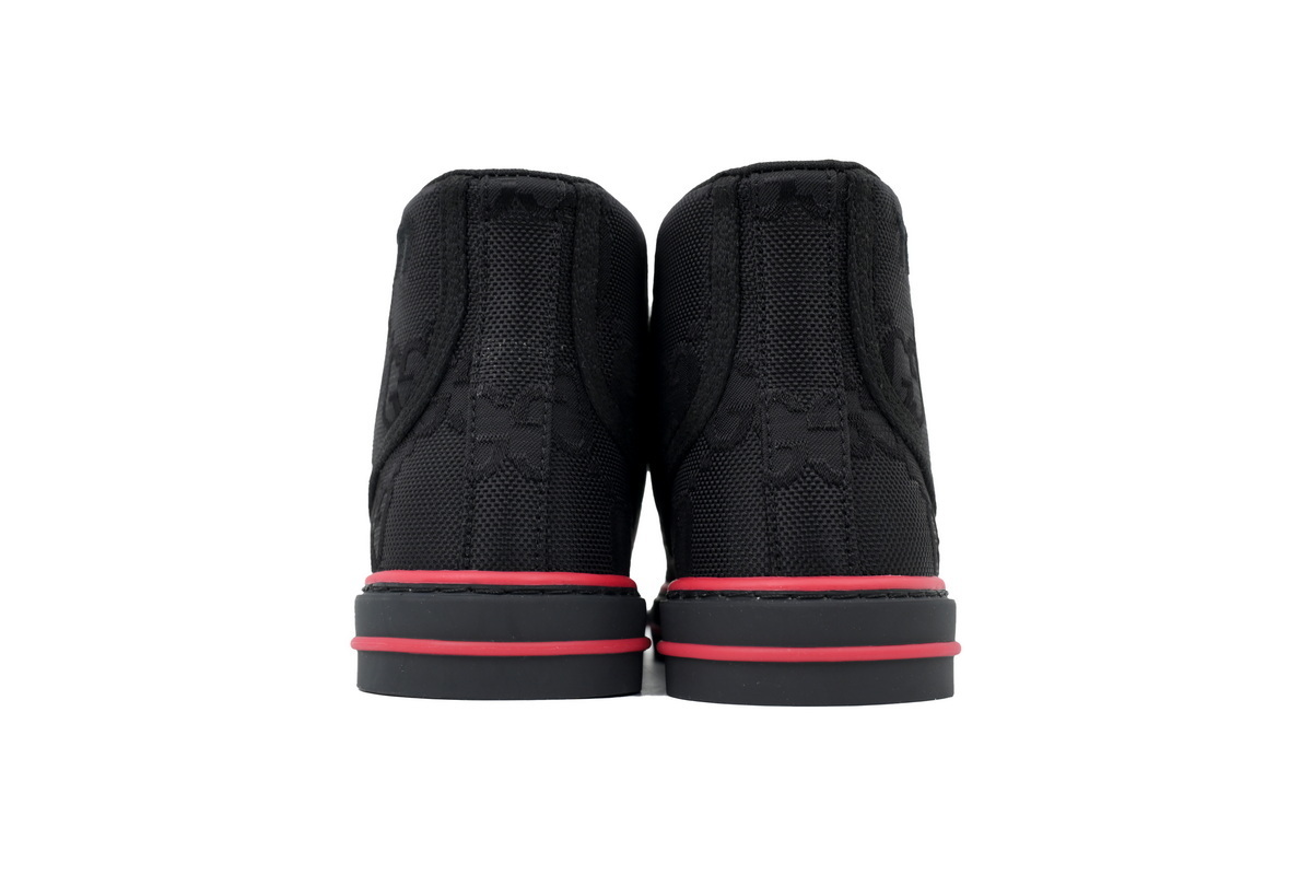 Gucci Tennis 1977 High Top Sneakers Denim Mini GG Ribbon Black