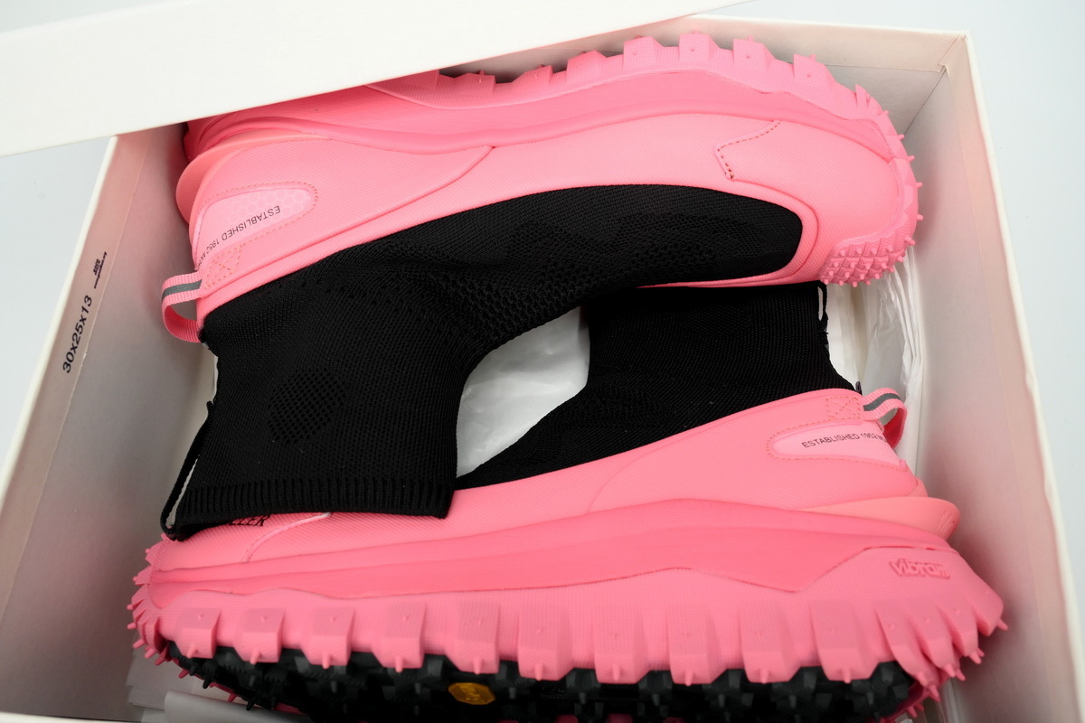 Moncler Trailgrip Knit High Top Sneakers Black Pink