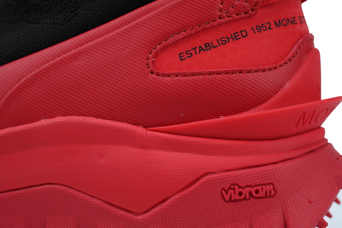 Moncler Trailgrip Knit High Top Sneakers Black Red