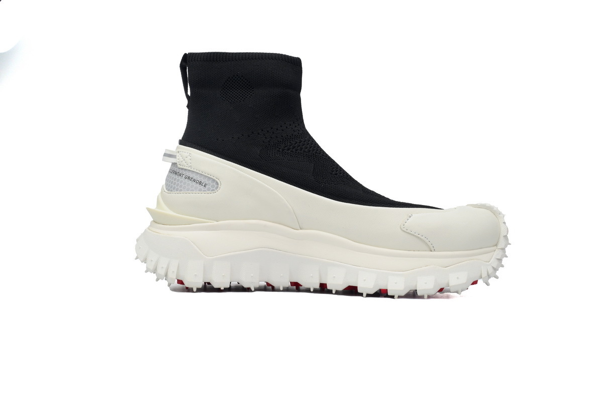 Moncler Trailgrip Knit High Top Sneakers Black White