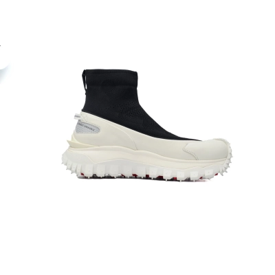 Moncler Trailgrip Knit High Top Sneakers Black White 02
