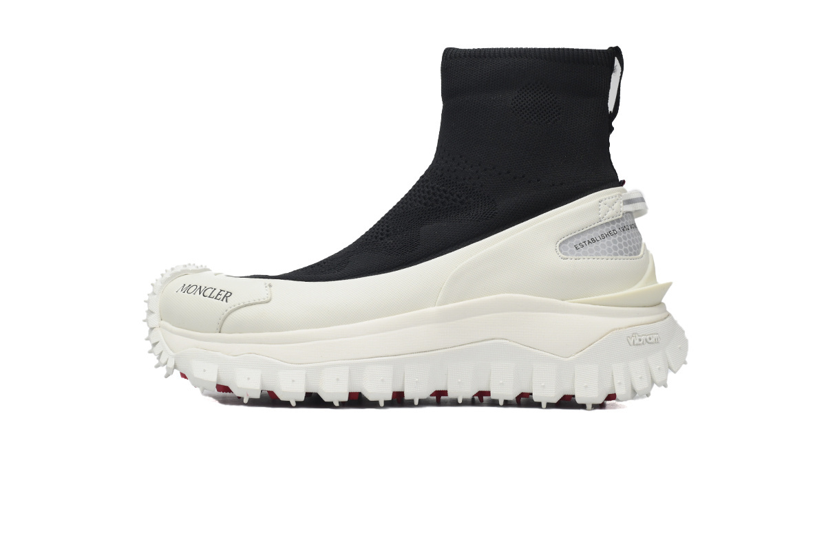 Moncler Trailgrip Knit High Top Sneakers Black White