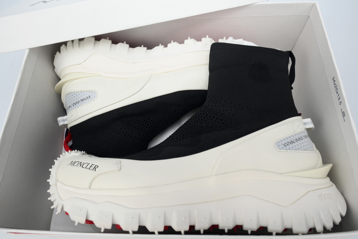 Moncler Trailgrip Knit High Top Sneakers Black White