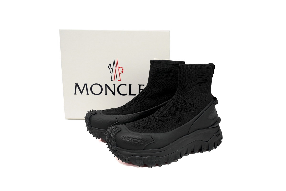 Moncler Trailgrip Knit High Top Sneakers Pure Black