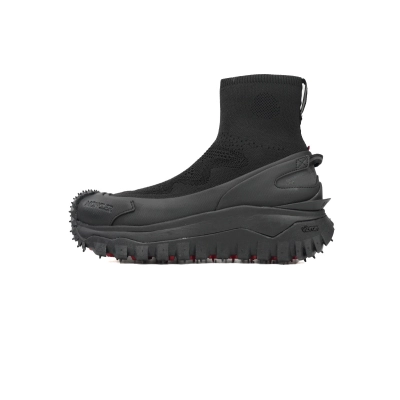Moncler Trailgrip Knit High Top Sneakers Pure Black 01