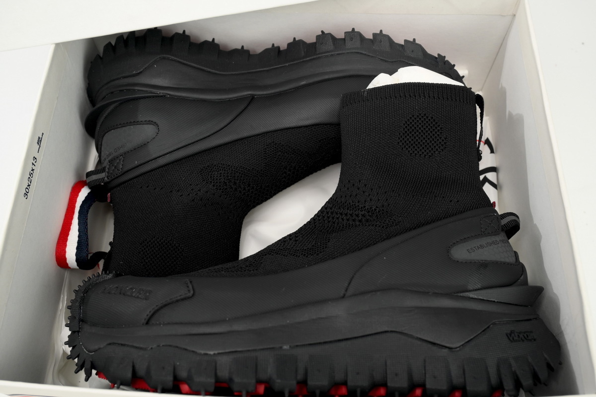 Moncler Trailgrip Knit High Top Sneakers Pure Black