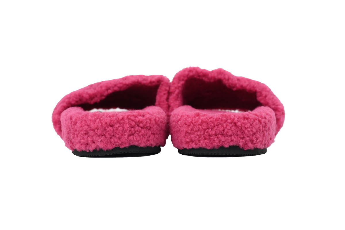 Balenciaga Cities Paris Furry Slide Bright Red