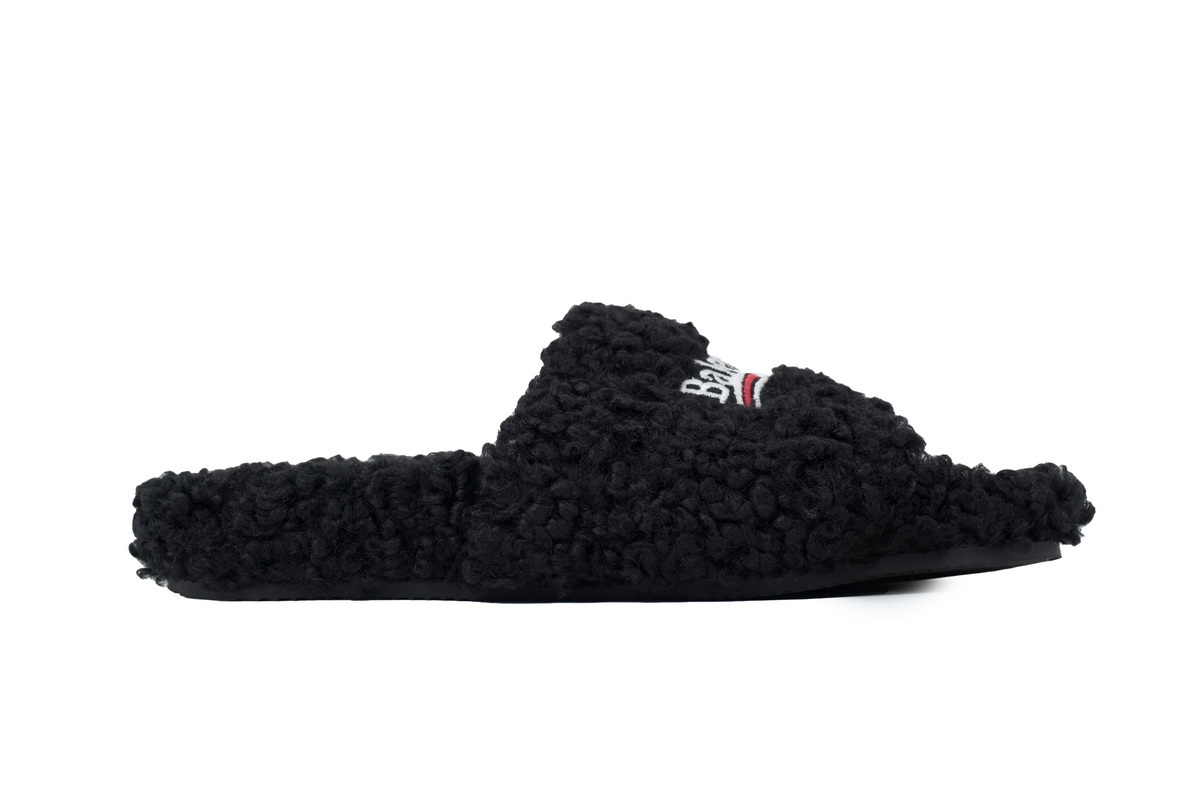 Balenciaga Furry Slide Black Coke Label 654747W2D011096