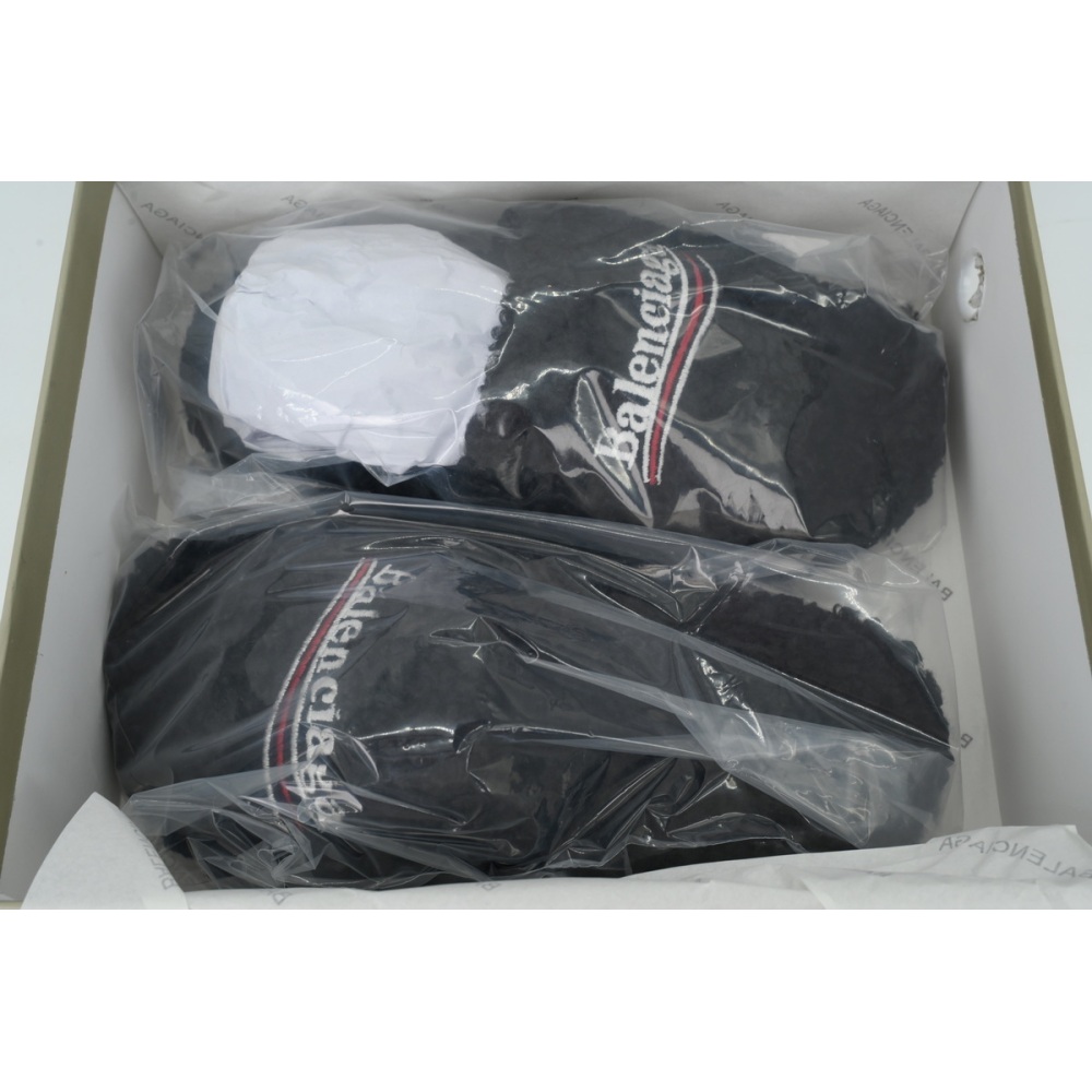 Balenciaga Furry Slide Black Coke Label 654747W2D011096