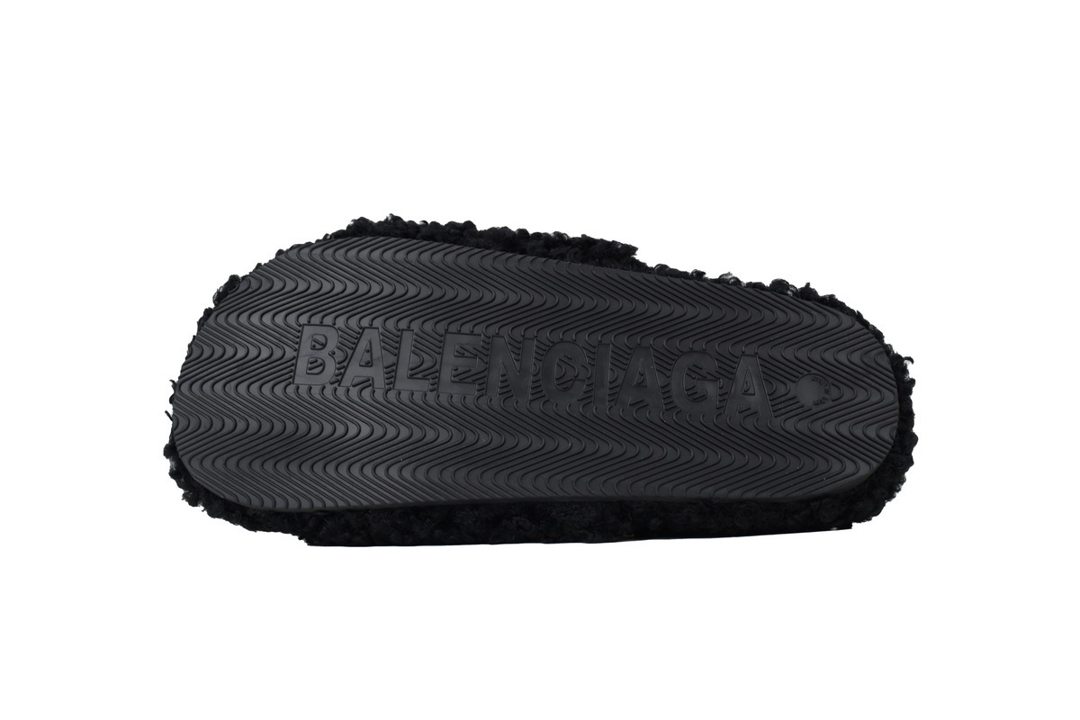 Balenciaga Furry Slide Black Coke Label 654747W2D011096
