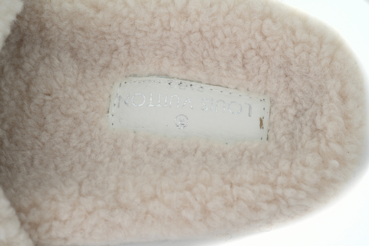 Louis Vuitton Bom Dia Shearling Flate Slippers Beige