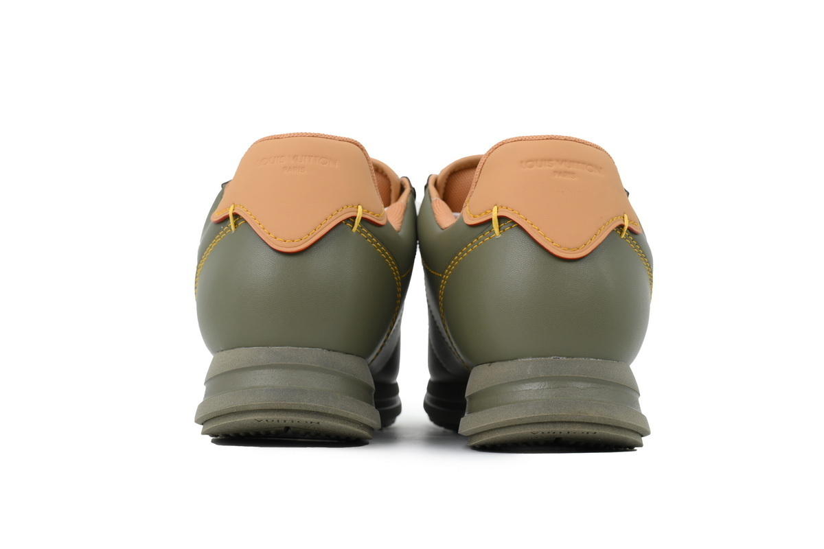 LV BUTTERSOFT Sneaker Lambskin/Plain Calf x Nigo Green Brown