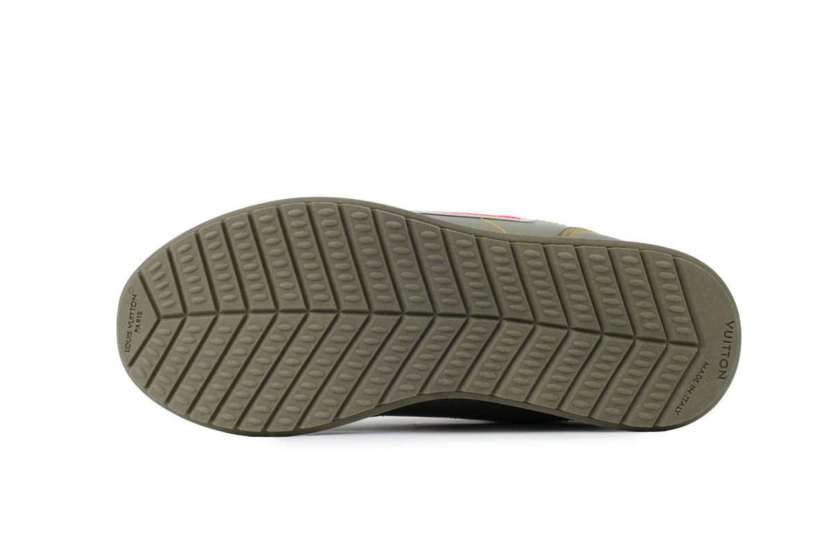 LV BUTTERSOFT Sneaker Lambskin/Plain Calf x Nigo Green Brown