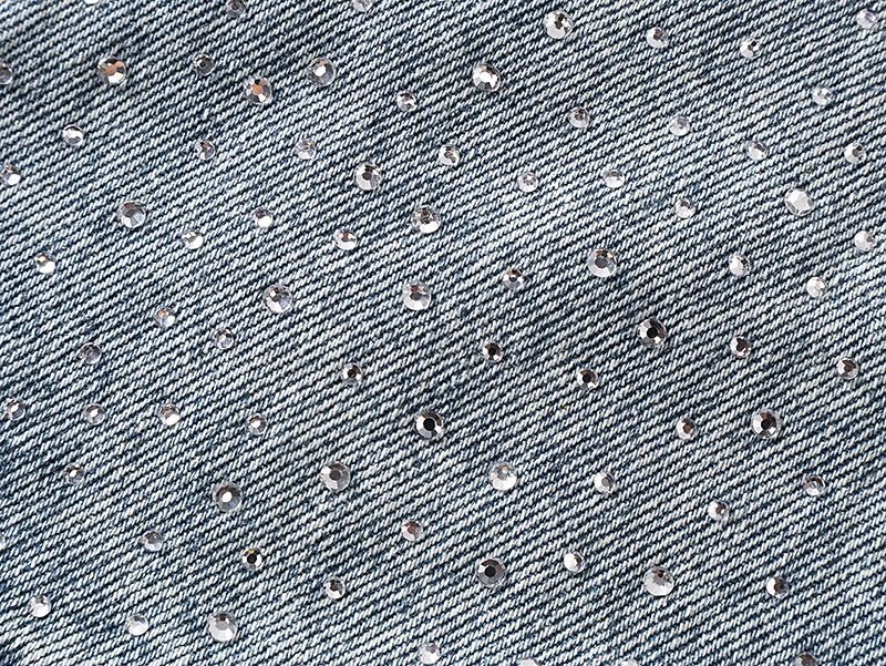 Purple Brand Personality Hotfix Rhinestone Casual Denim Jackets #6017