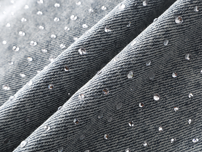 Purple Brand Personality Hotfix Rhinestone Casual Denim Jackets #6017