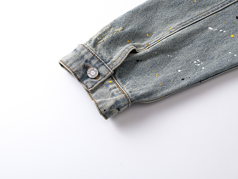 Purple Brand Personality Hotfix Rhinestone Casual Denim Jackets #6019