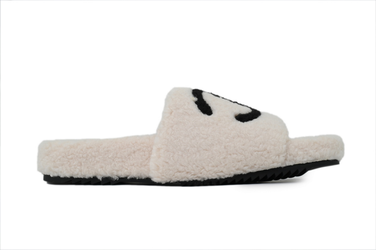 Chanel Wool Slippers White