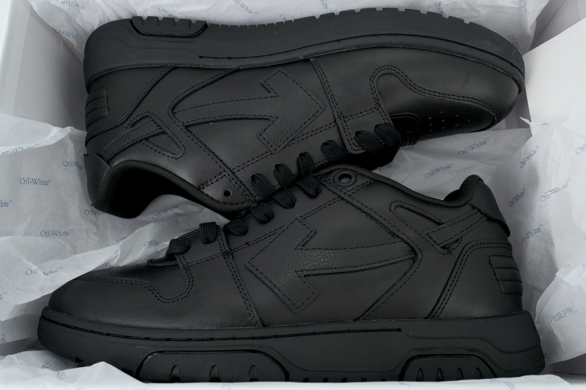 Off-White Out Of Office Leather Sneakers Triple Black OWIA259C9 9LEA012 1010