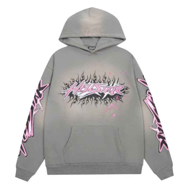 Hellstar Future Flame Hoodie Grey