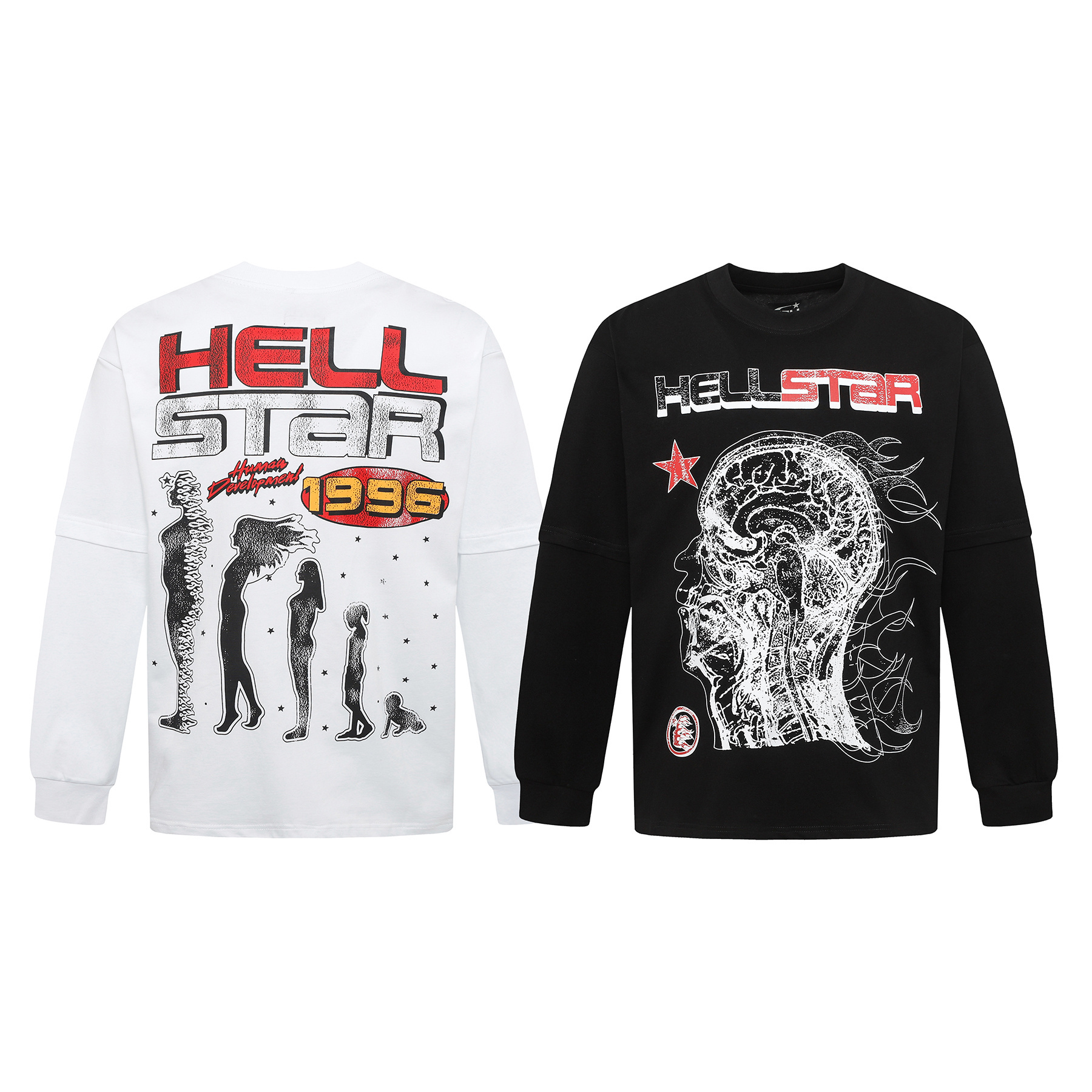 Hellstar 1996 Long-Sleeve T-Shirt D3233 Black/White