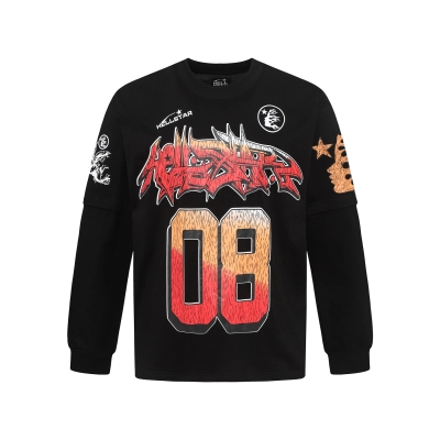 Hellstar ‘08’ Long-Sleeve T-Shirt D3231 Black/White 01