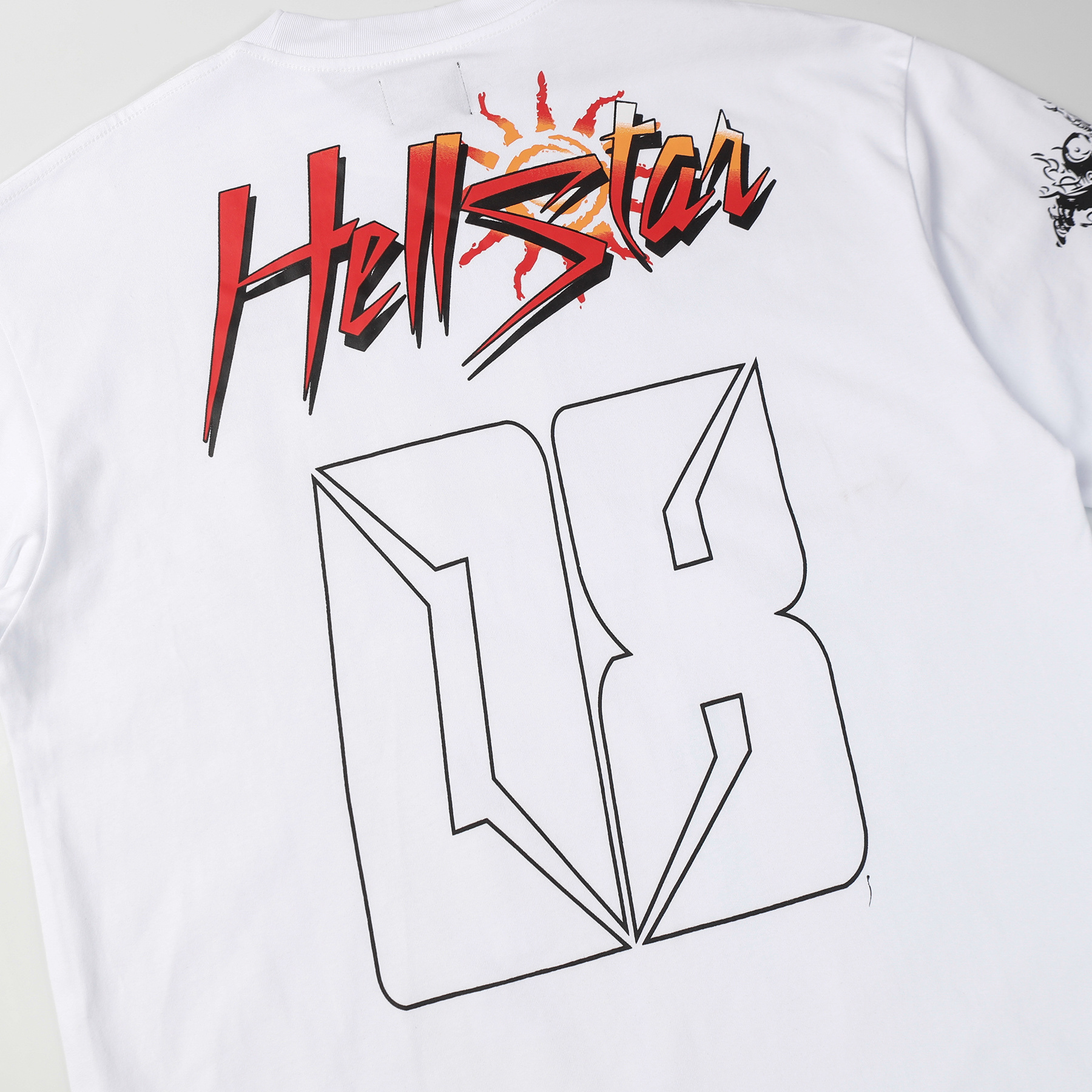 Hellstar ‘08’ Long-Sleeve T-Shirt D3231 Black/White