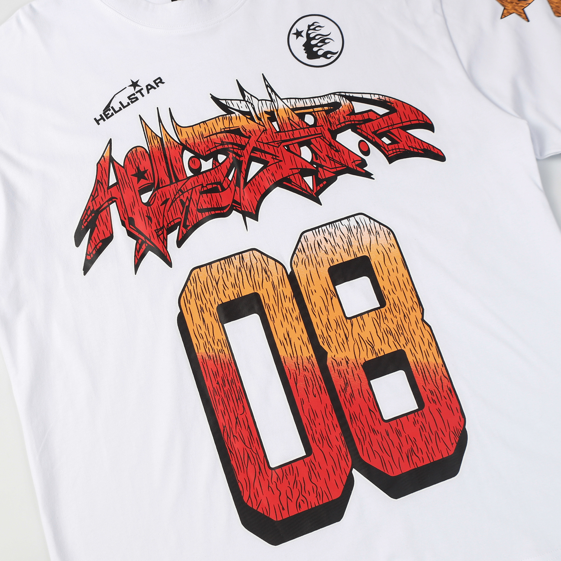 Hellstar ‘08’ Long-Sleeve T-Shirt D3231 Black/White