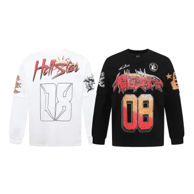 Hellstar ‘08’ Long-Sleeve T-Shirt D3231 Black/White 01