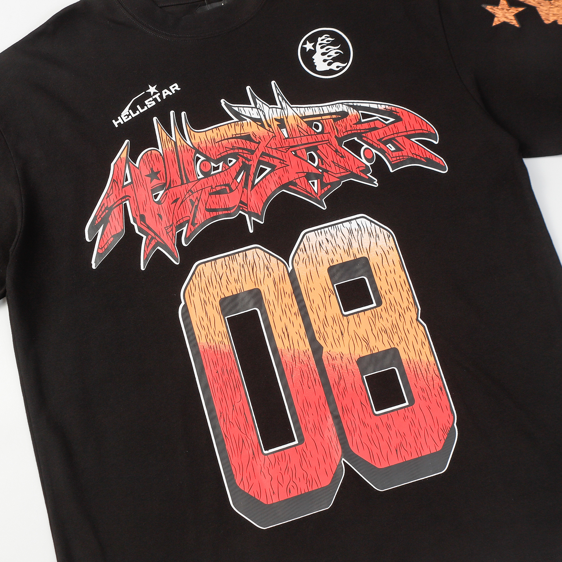 Hellstar ‘08’ Long-Sleeve T-Shirt D3231 Black/White