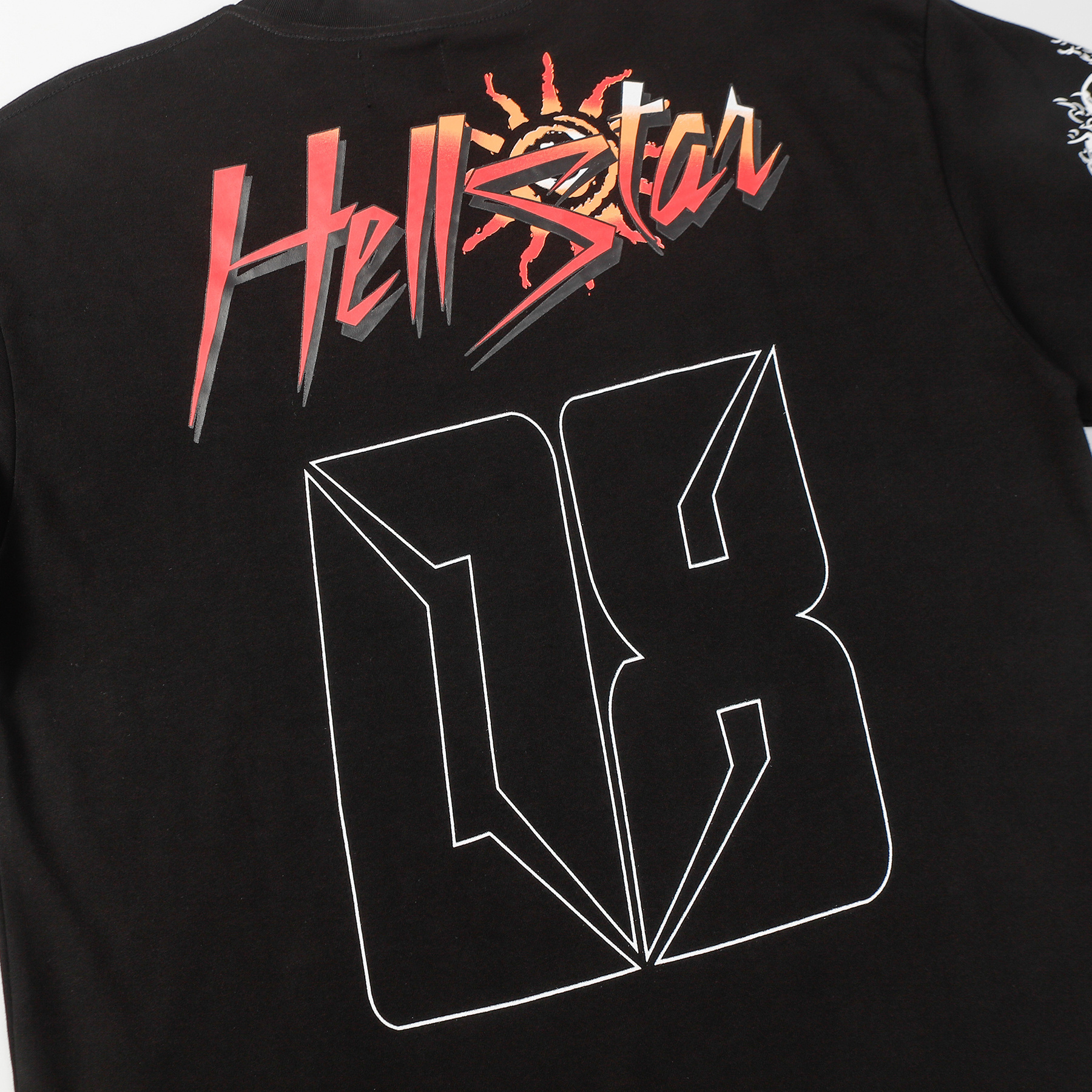 Hellstar ‘08’ Long-Sleeve T-Shirt D3231 Black/White