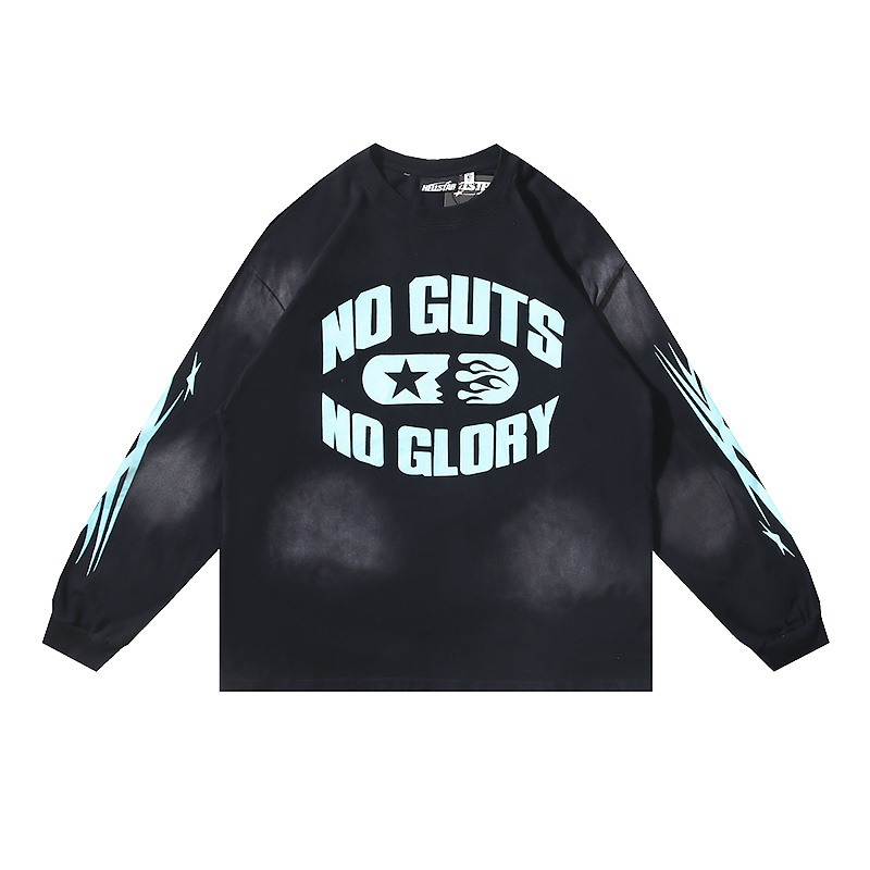 Hellstar 'No Guts No Glory' Long Sleeve T-Shirt #659 Black Blue 