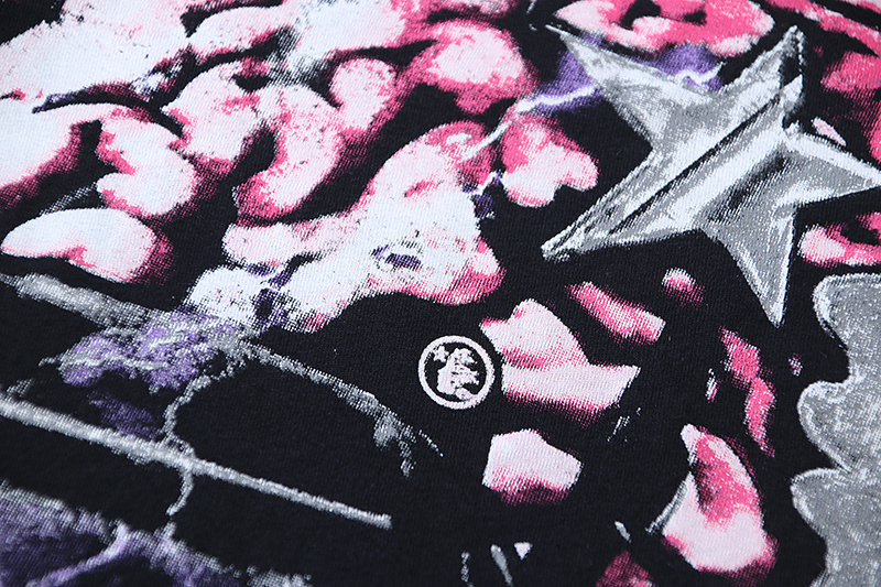 Hellstar 'Powered By The Star'  Long-Sleeve T-Shirt #651 Black Purple