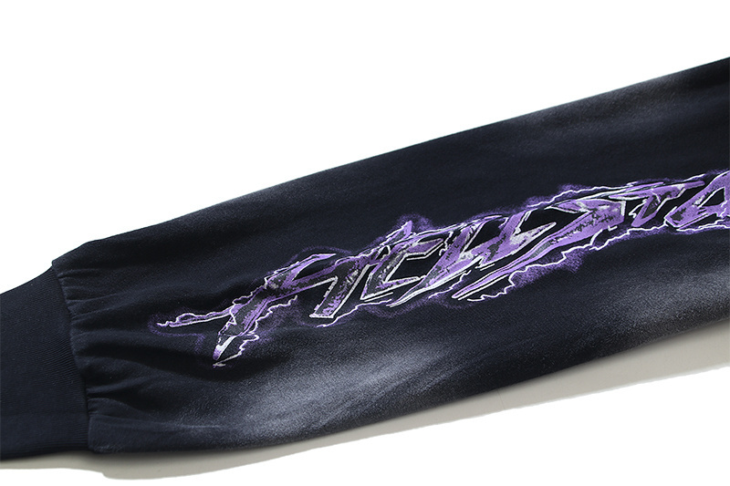 Hellstar 'Powered By The Star'  Long-Sleeve T-Shirt #651 Black Purple