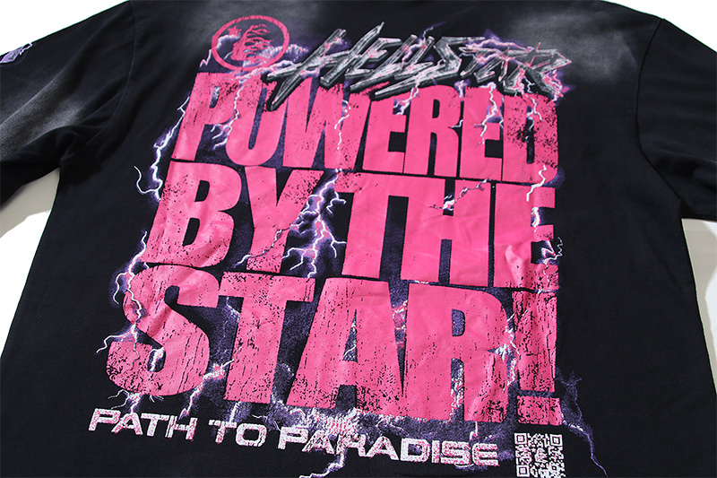 Hellstar 'Powered By The Star'  Long-Sleeve T-Shirt #651 Black Purple