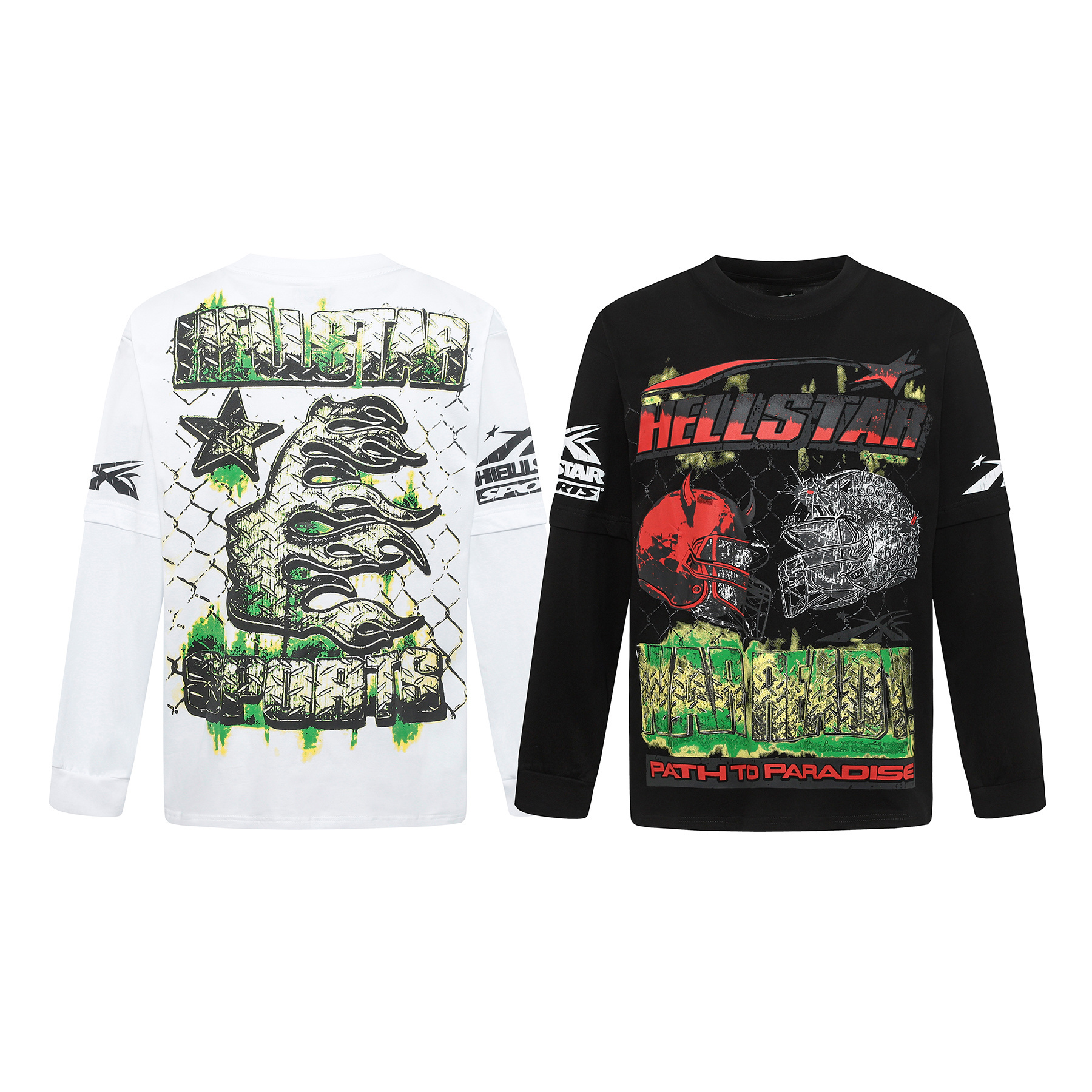 Hellstar ‘War Ready’ Long-Sleeve T-Shirt D3235 Black/White