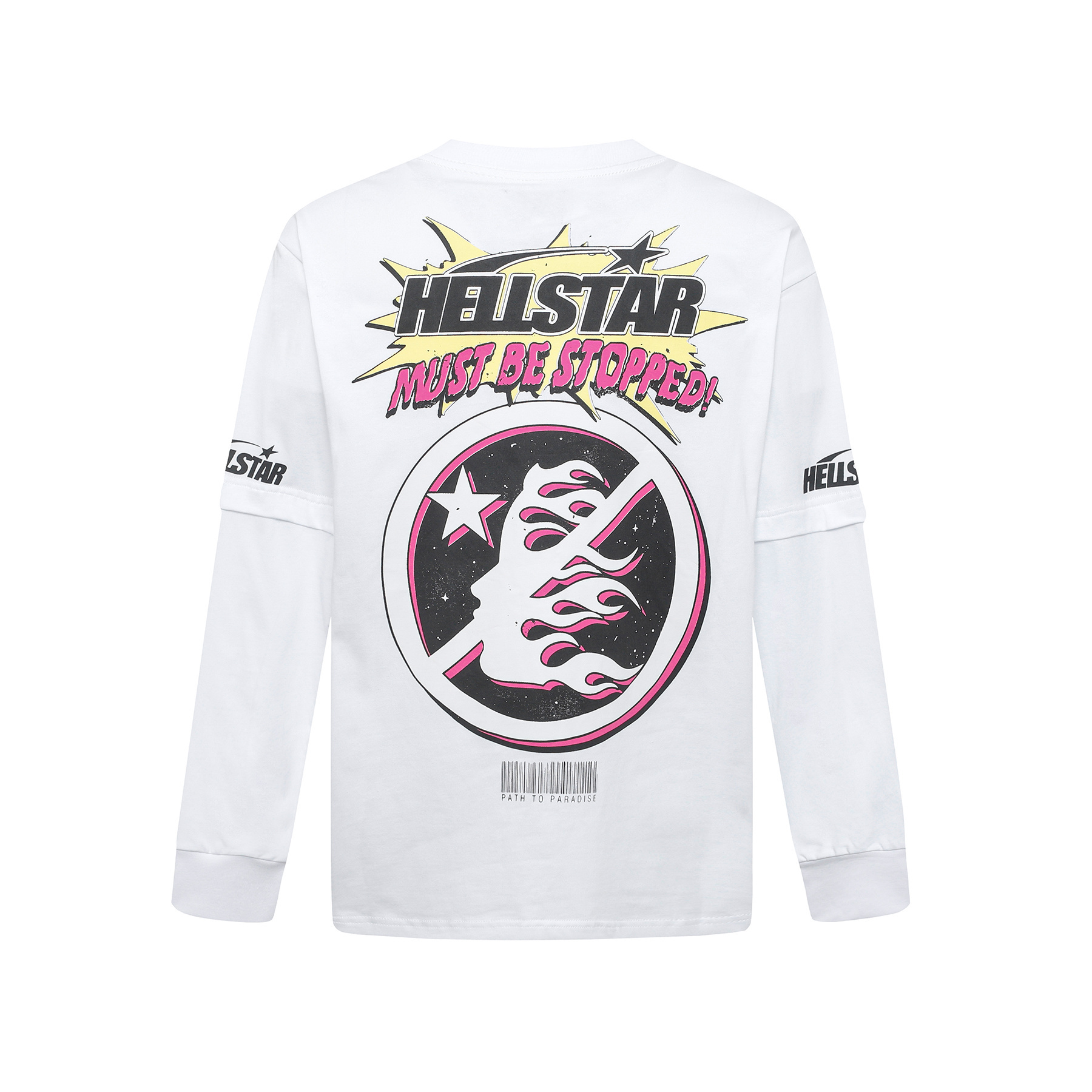 Hellstar Breaking News Long-Sleeve T-Shirt D3232 Black/White