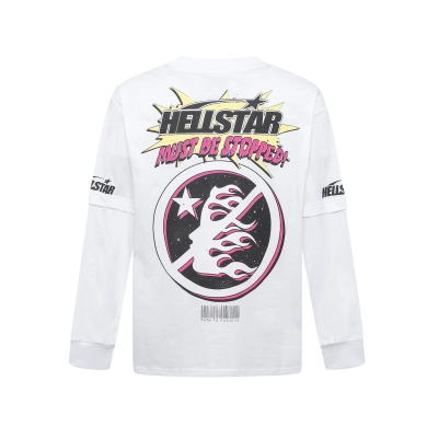 Hellstar Breaking News Long-Sleeve T-Shirt D3232 Black/White 02
