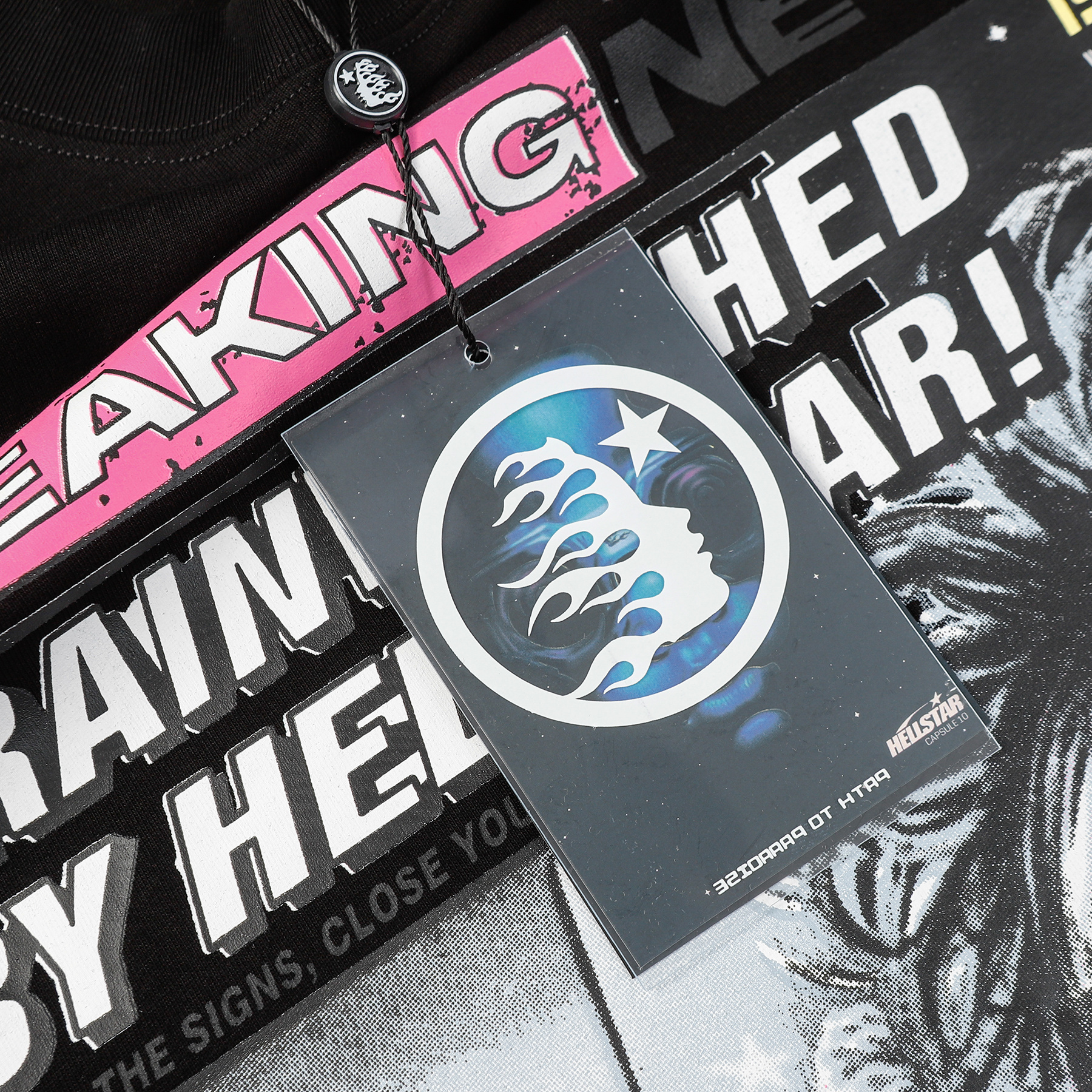 Hellstar Breaking News Long-Sleeve T-Shirt D3232 Black/White