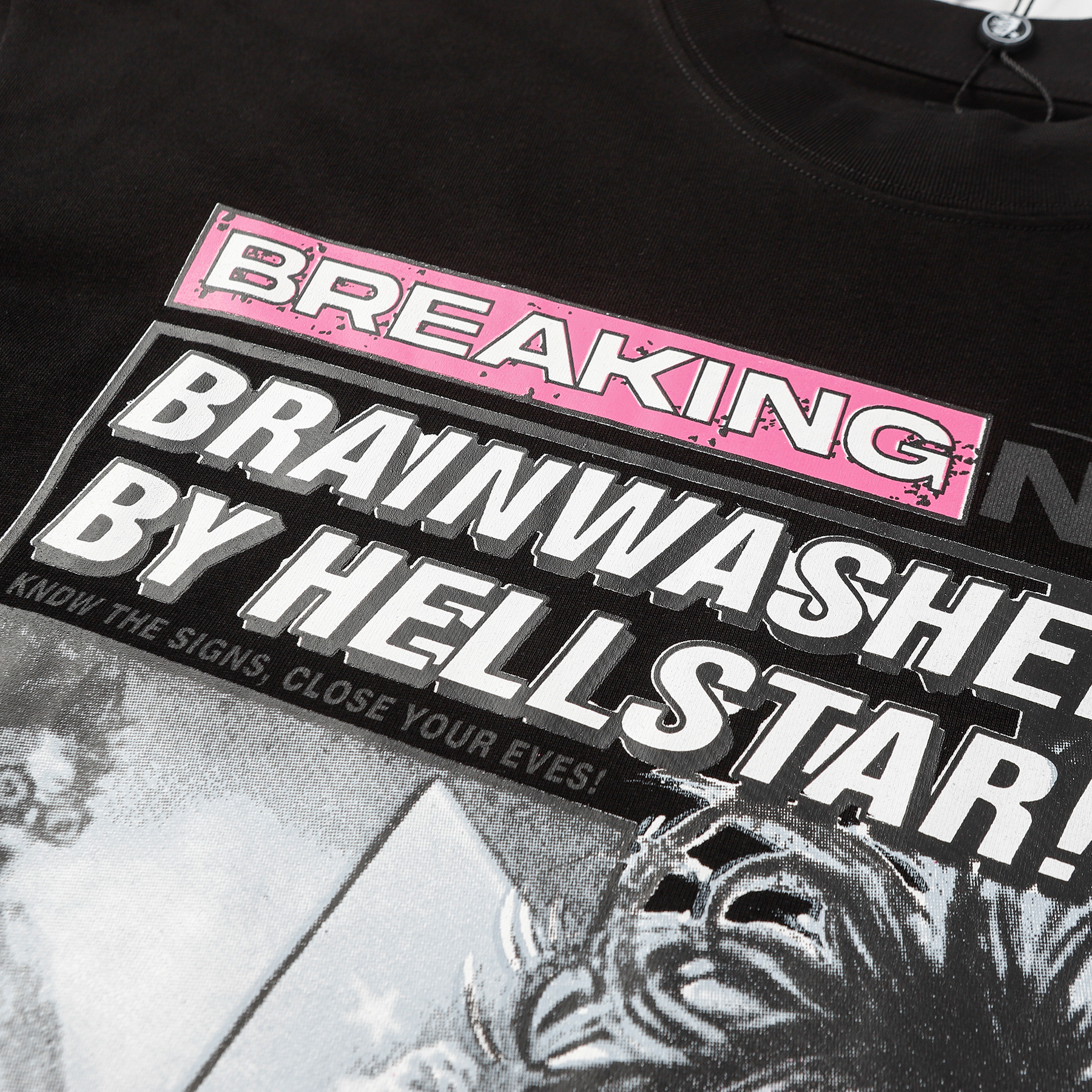 Hellstar Breaking News Long-Sleeve T-Shirt D3232 Black/White