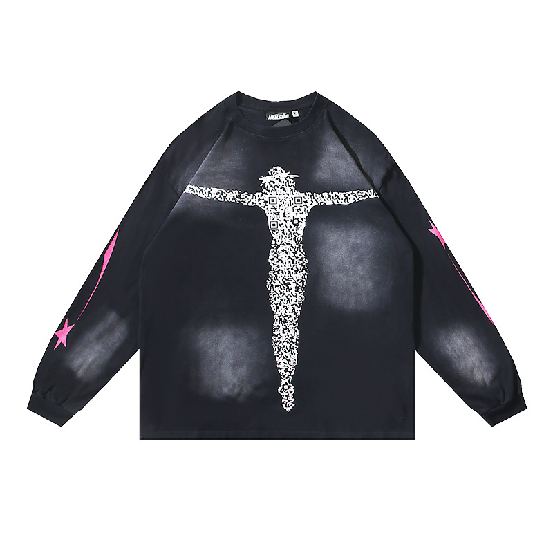 Hellstar Christ Long-Sleeve T-Shirt #652 Washed Black