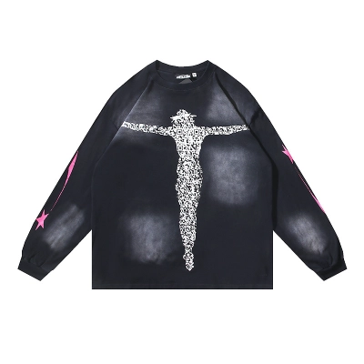 Hellstar Christ Long-Sleeve T-Shirt #652 Washed Black 01