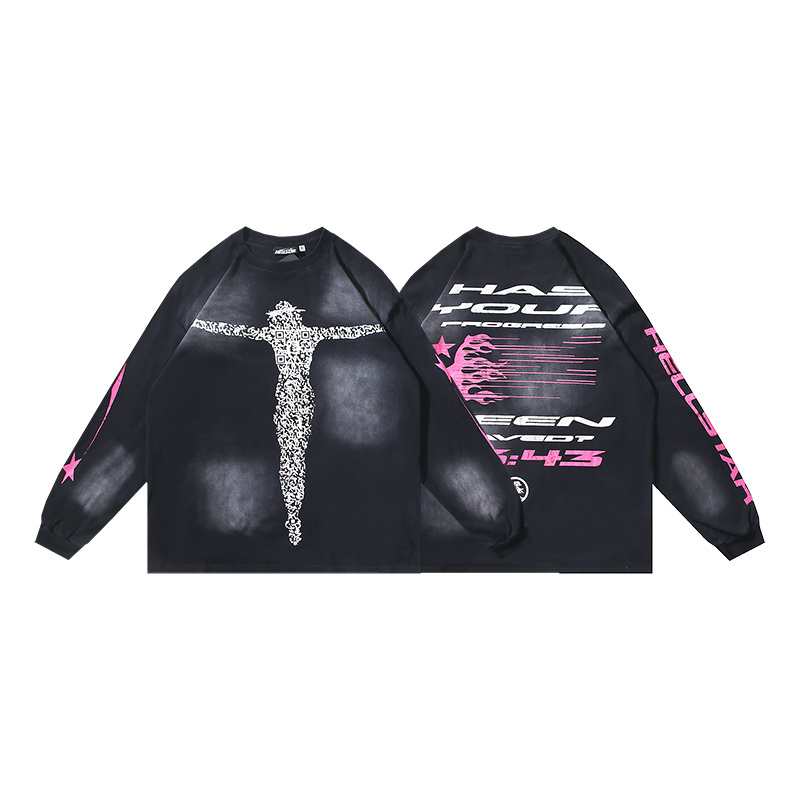 Hellstar Christ Long-Sleeve T-Shirt #652 Washed Black