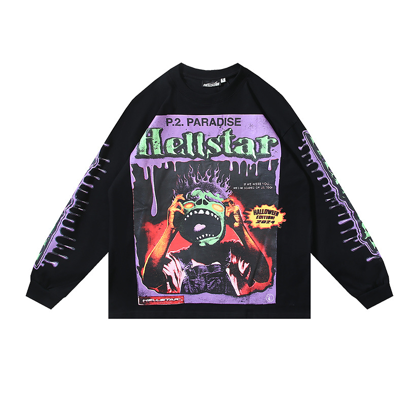 Hellstar Horror Book Long-Sleeve T-Shirt #590 Black/White