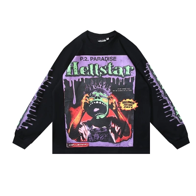 Hellstar Horror Book Long-Sleeve T-Shirt #590 Black/White 02