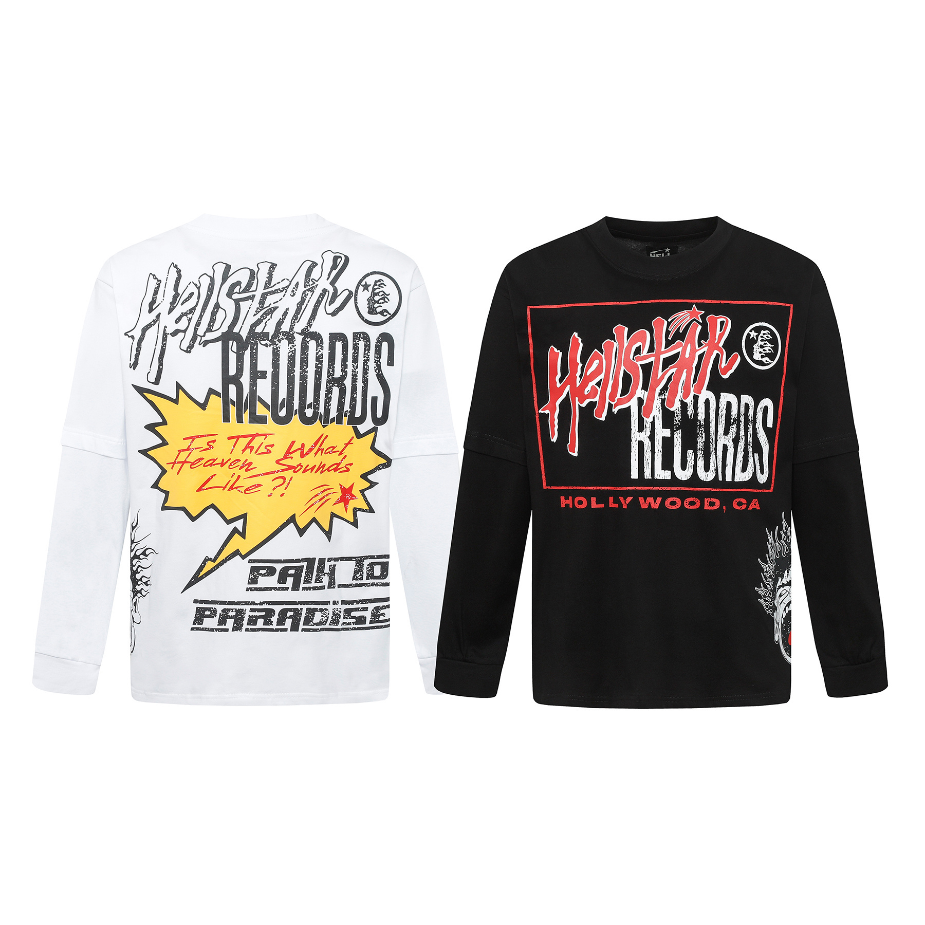 Hellstar Silent Ride Long-Sleeve T-Shirt D3230 Black/White