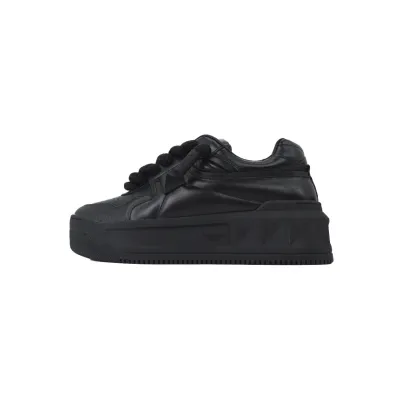 Valentino Garavani Low Top Chunky Sneakers Leather Black 01