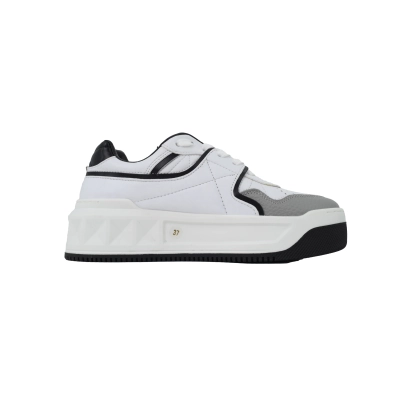 Valentino Garavani Low Top Chunky Sneakers Leather White Gray 02