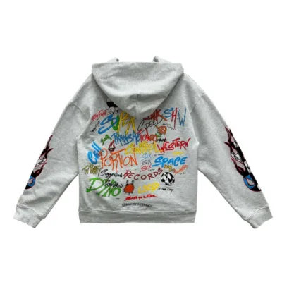 Chrome Hearts x Matty Boy Flames Hoodie 'Heather Grey' 01